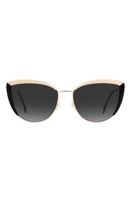 Carolina Herrera 58mm Cat Eye Sunglasses in Black Nude /Grey Shaded