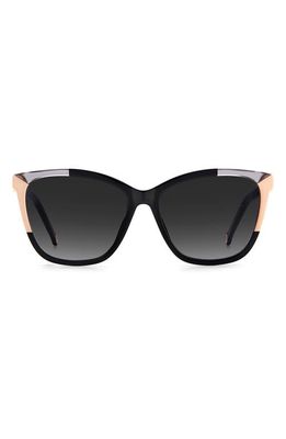 Carolina Herrera 58mm Rectangular Sunglasses in Black Nude /Grey Shaded