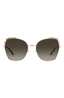 Carolina Herrera 59mm Square Sunglasses in Rose Gold/Brown Gradient