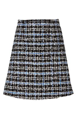 Carolina Herrera A-Line Metallic Tweed Miniskirt in Bluebell Multi