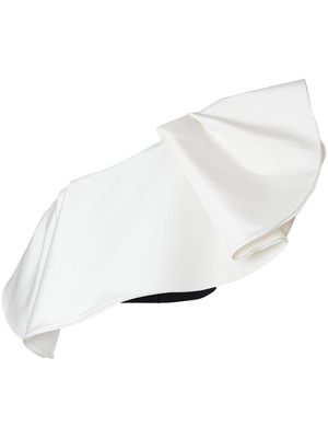 Carolina Herrera asymmetric ruffled-detail silk top - White