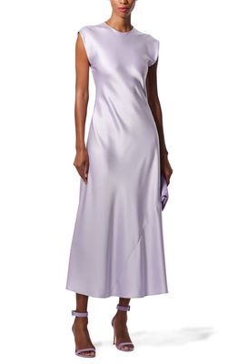Carolina Herrera Bias Cut Satin Midi Dress in Lilac
