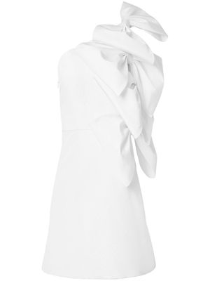 Carolina Herrera bow-embellished one-shoulder minidress - White