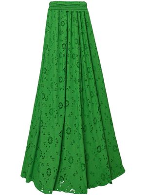 Carolina Herrera broderie-anglaise cotton skirt - Green