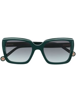 Carolina Herrera colour-block square cat-eye sunglasses - Green