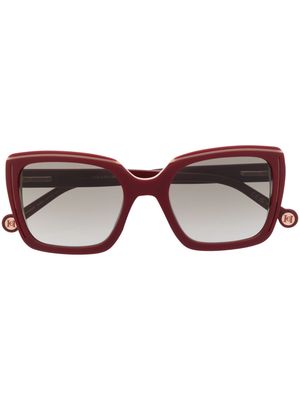 Carolina Herrera colour-block square cat-eye sunglasses - Red