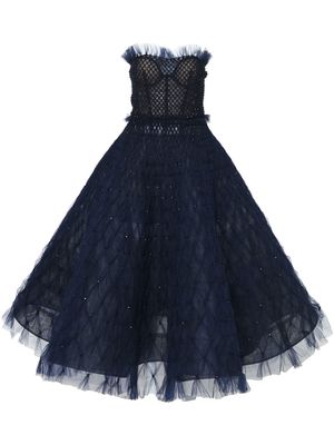Carolina Herrera crystal-embellished strapless dress - Blue