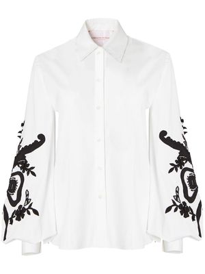 Carolina Herrera embroidered balloon-sleeved shirt - White