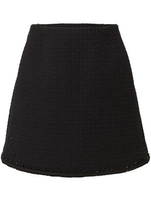 Carolina Herrera embroidered-edge tweed A-line miniskirt - Black