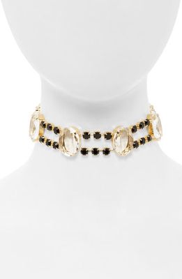 Carolina Herrera Empress Crystal Choker Necklace in Clear/Gold