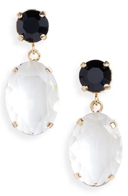 Carolina Herrera Empress Two-Tone Crystal Drop Earrings in Clear/Gold