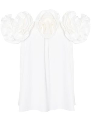Carolina Herrera floral-appliqué off-shoulder top - White