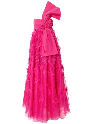Carolina Herrera floral-appliqué organza gown - Pink