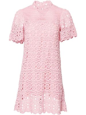 Carolina Herrera floral crochet-knit shift dress - Pink