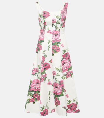 Carolina Herrera Floral flared cotton-blend midi dress