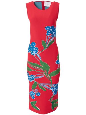 Carolina Herrera floral-jacquard midi dress - Red