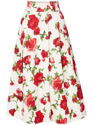 Carolina Herrera floral-print A-line skirt - White