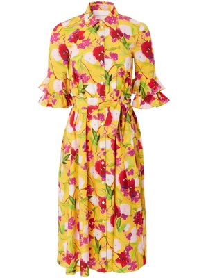 Carolina Herrera floral-print cotton dress - Yellow