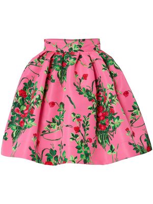 Carolina Herrera floral-print full skirt - Pink