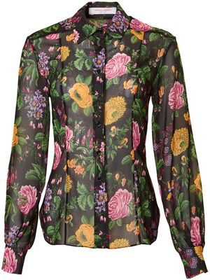 Carolina Herrera floral-print long-sleeve shirt - Black