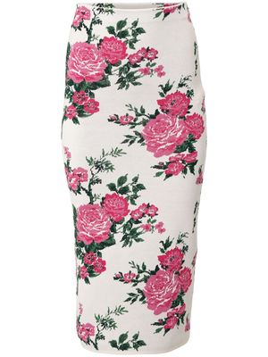 Carolina Herrera floral-print pencil skirt - White