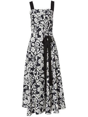 Carolina Herrera floral-print sleeveless midi dress - Black