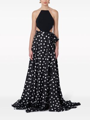 Carolina Herrera halterneck polka-dot gown - Black