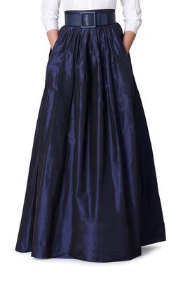 Carolina Herrera High Waist Silk Ball Skirt in Midnight