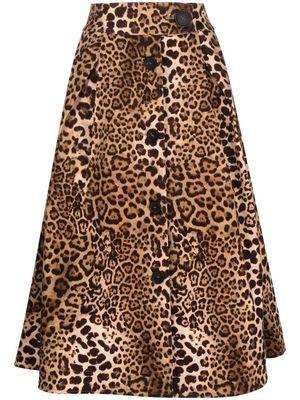 Carolina Herrera leopard-print A-line skirt - Brown