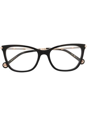 Carolina Herrera logo-plaque cat-eye glasses - Black