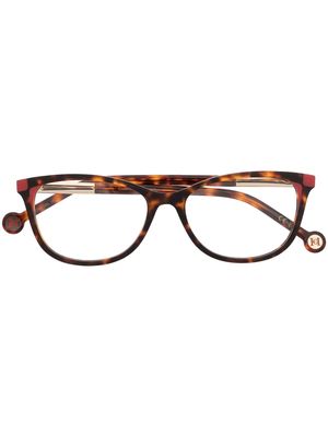 Carolina Herrera logo-plaque tortoiseshell glasses - Brown
