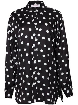 Carolina Herrera long-sleeve polka-dot shirt - Black