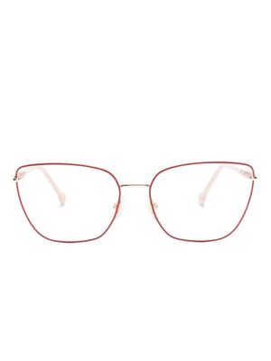 Carolina Herrera metallic cat-eye frame glasses - Red