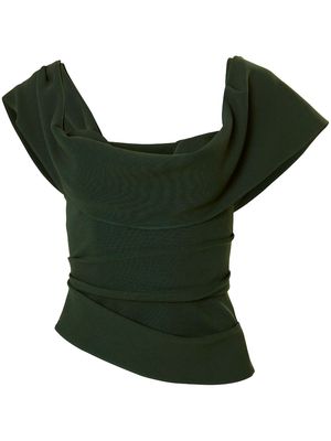 Carolina Herrera off-shoulder draped corset top - Green