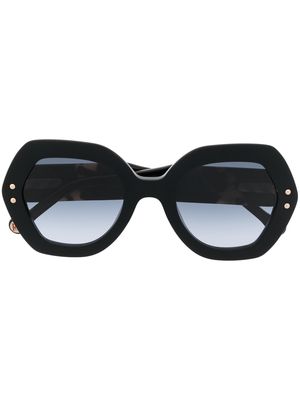 Carolina Herrera oversized geometric-frame sunglasses - Black