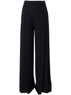 Carolina Herrera pleat-detail contrasting-trim palazzo pants - Black