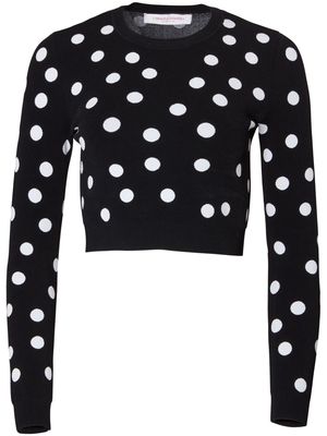 Carolina Herrera polka-dot cropped jumper - Black