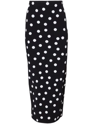 Carolina Herrera polka-dot knitted pencil skirt - Black