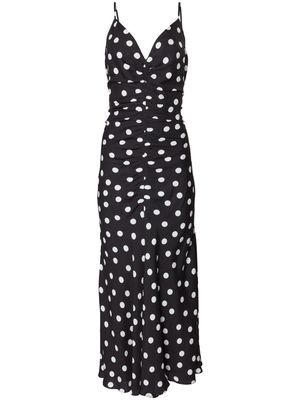 Carolina Herrera polka-dot ruched maxi dress - Black