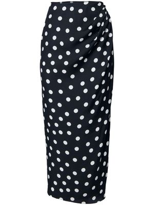 Carolina Herrera polka-dot wrap maxi skirt - Black