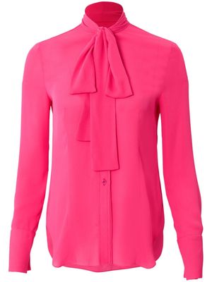 Carolina Herrera pussy bow-collar long-sleeve shirt - Pink
