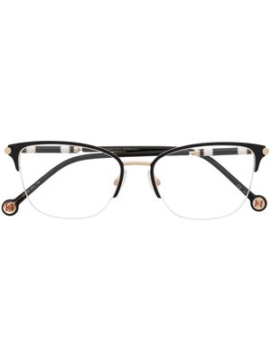 Carolina Herrera semi-rimless cat-eye glasses - Black