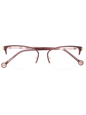 Carolina Herrera semi-rimless cat-eye glasses - Gold