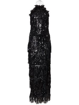 Carolina Herrera sequin-embellished halterneck dress - Black