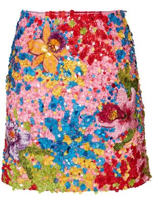 Carolina Herrera sequin-embellished straight skirt - Pink