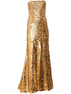 Carolina Herrera sequin-embellished strapless maxi dress - Gold