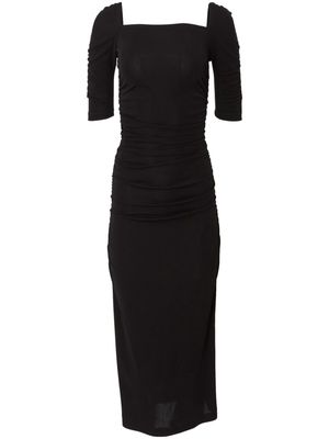 Carolina Herrera short-sleeve ruched midi dress - Black