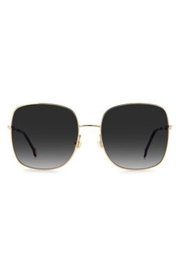Carolina Herrera Square Sunglasses in Gold /Grey Shaded