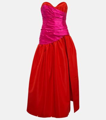 Carolina Herrera Strapless ruched silk gown