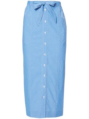 Carolina Herrera stripe-pattern tie-fastening skirt - Blue